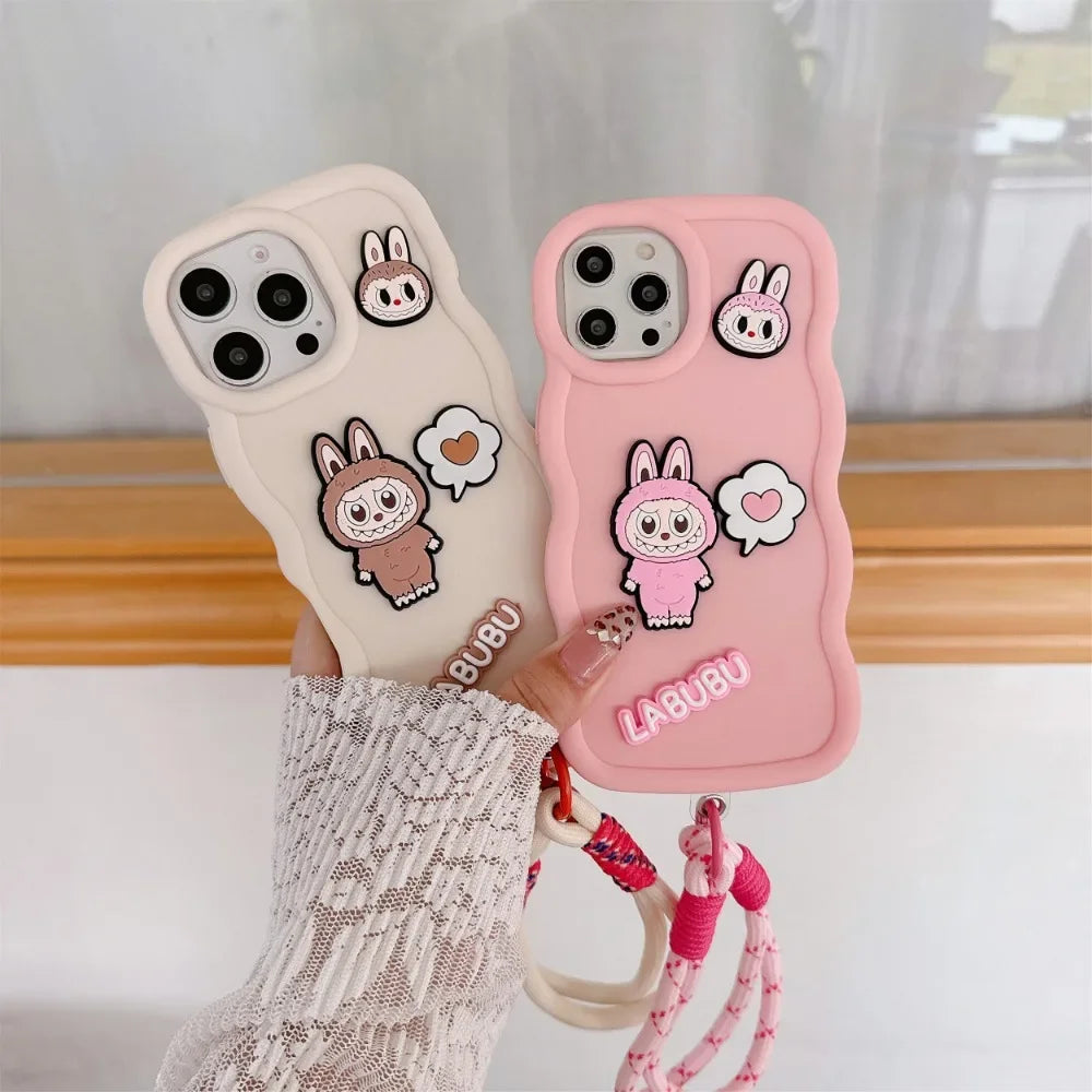 Wrist Strap Cartoon Cloth Lala Phone Case For iPhone