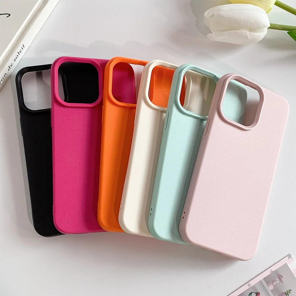 Leather Shockproof Soft TPU Phone Case For iPhone