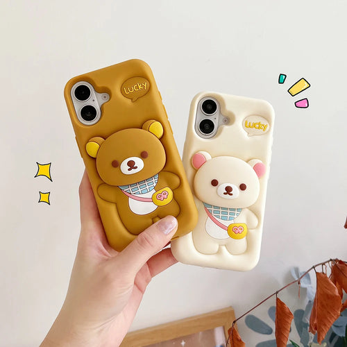 Kawaii Rilakkuma Bear Soft Silicone Case For iPhone
