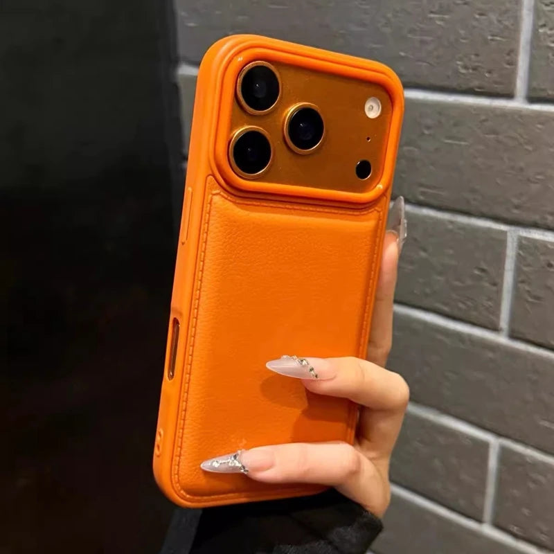 Luxury Drum Cortex Plain Phone Case For iPhone Shockproof Bumper Cases Cover