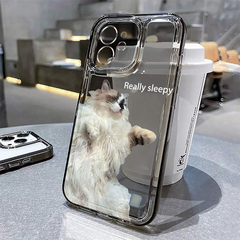 Lovely Cat Soft Phone Case For iPhone