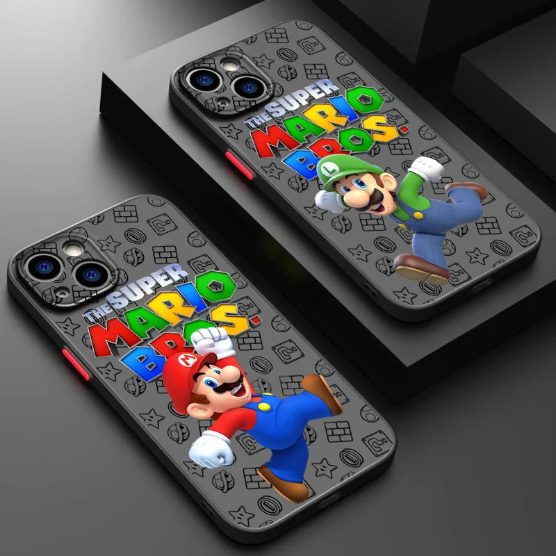 Super Marios Bros Cute Frosted Translucent Phone Case