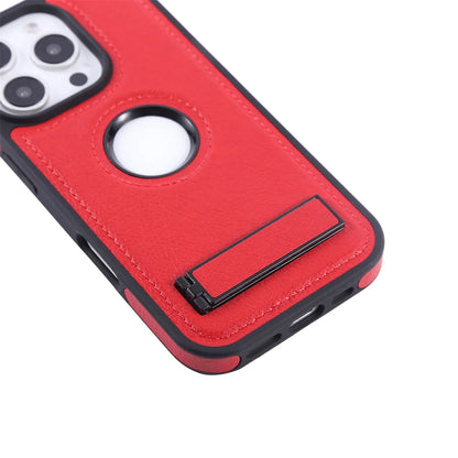 Luxury PU Leather Hidden Folding Stand Phone Case For iPhone