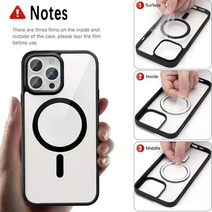 Luxury For Magsafe Magnetic Wireless Charge Case For iPhone Transparent PC Hard Back Cover