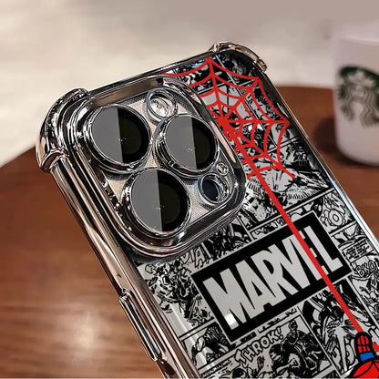 Clear Marvel Spiderman Phone Case For iPhone – Cartoon Design