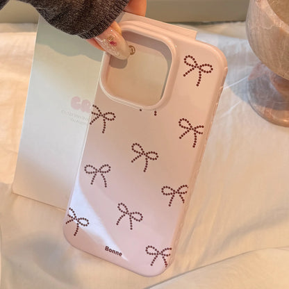 Korean Full Screen Candy Color Cute Bowknot Soft Phone Case For iPhone