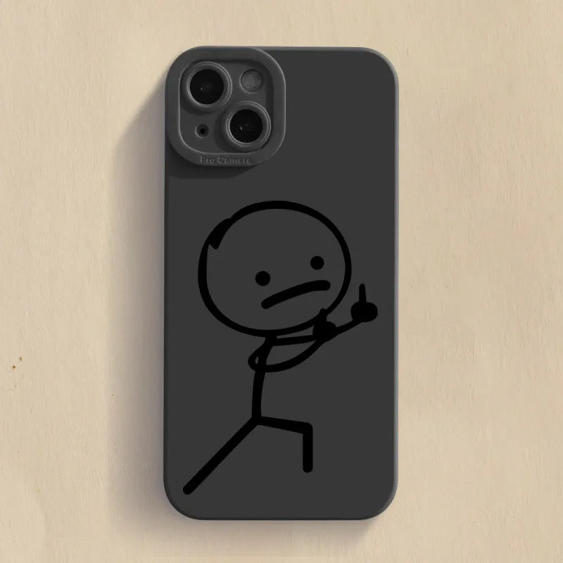 Cute Cartoon Matte Silicone Phone Case For iPhone