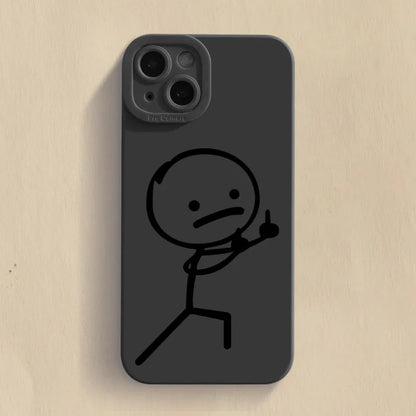 Cute Cartoon Matte Silicone Phone Case For iPhone