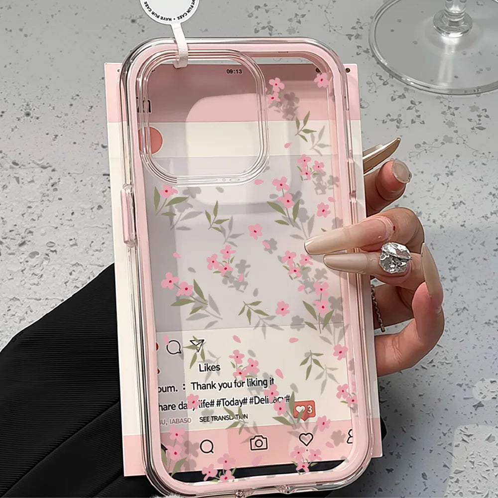 Transparent Flower Phone Case For iPhone
