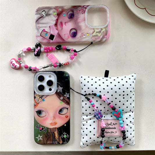 New Cute Cartoon Pink Little Girl Phone Case For iPhone