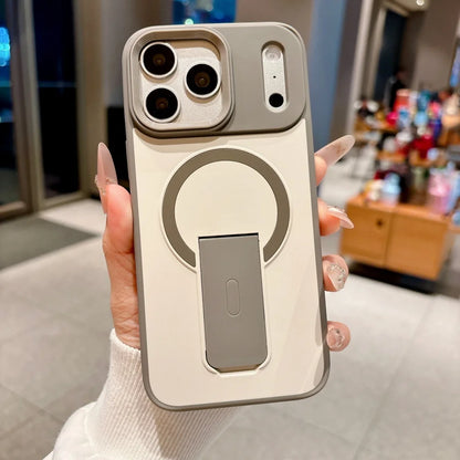 For Magsafe Invisible Bracket Magnetic Phone Case For iPhone Soft Frame Shockproof Cover