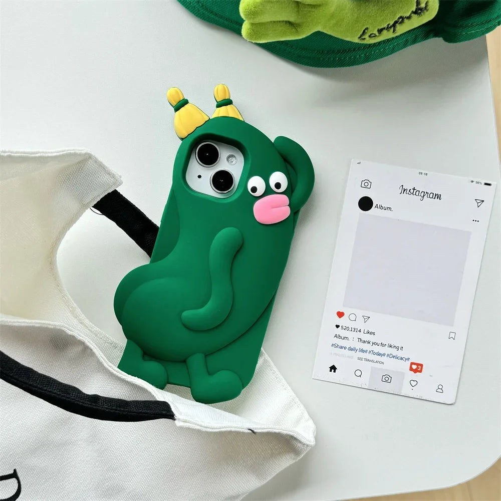 Soft Silicone Cartoon Cute Cucumber Phone Case