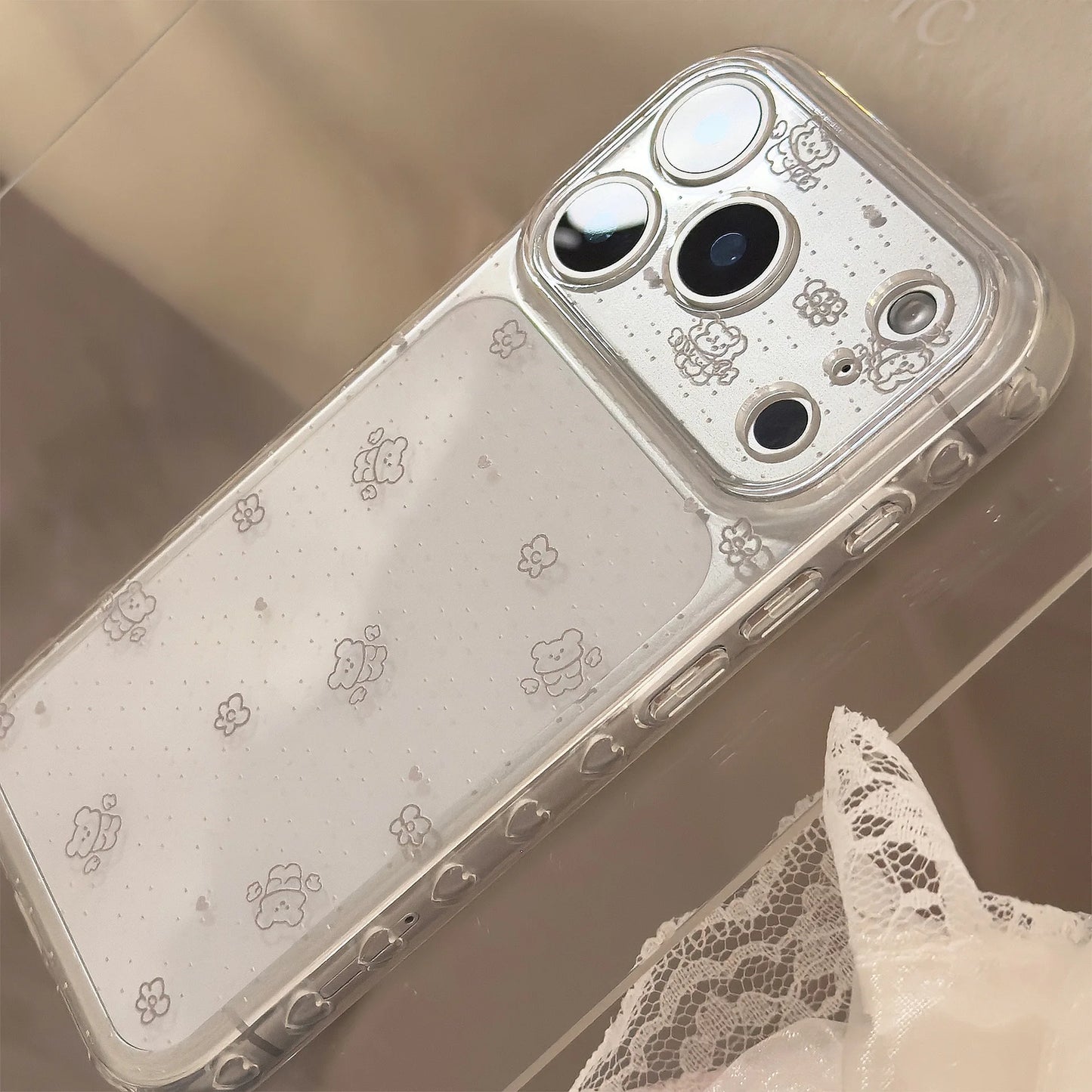 Korean Polka Dot Bear iPhone Case