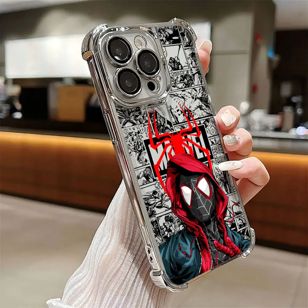 Comics Marvel Spiderman Miles Morales Gwen Phone Case For iPhone