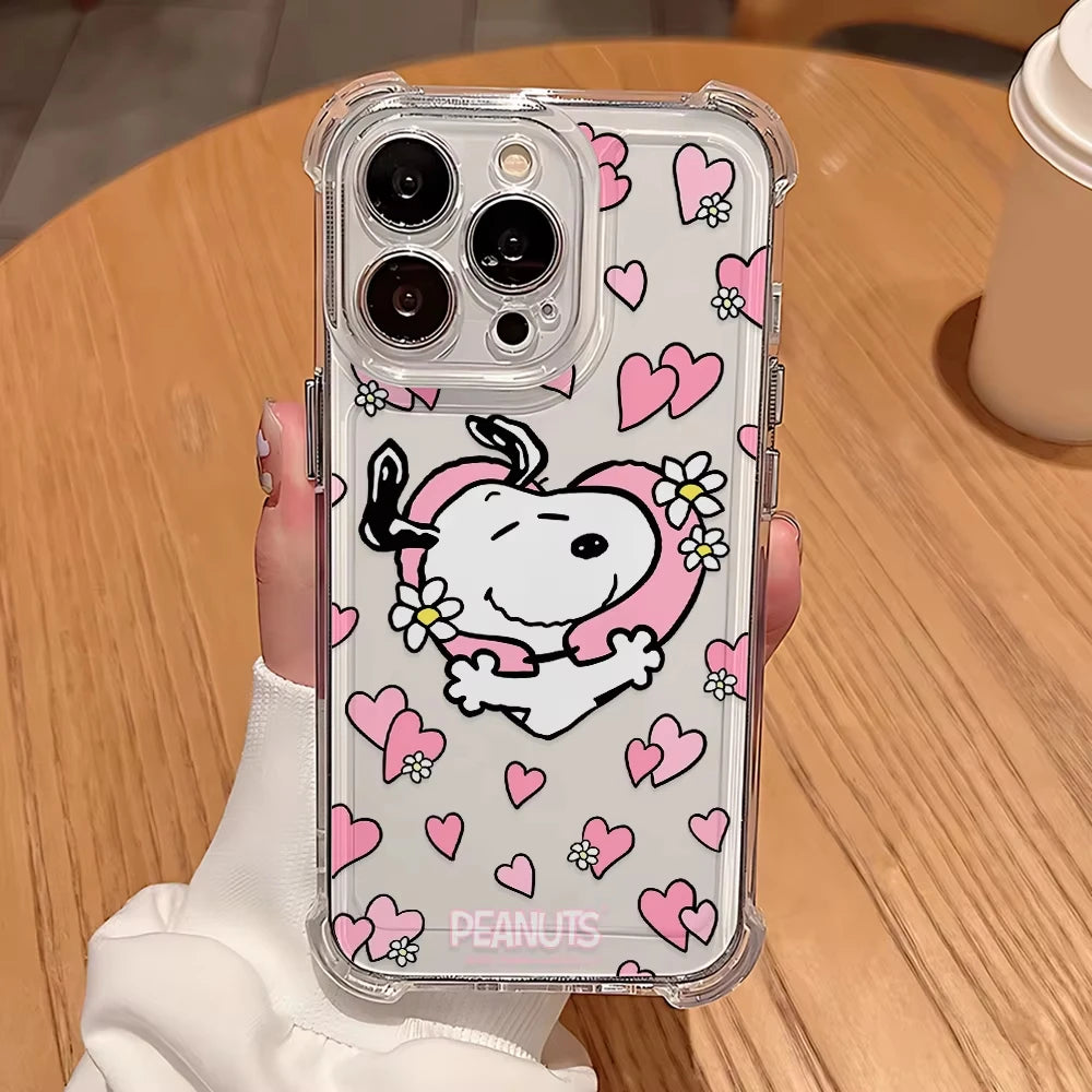 Snoopy Four Corner Anti Fall Airbag Shell Case For iPhone