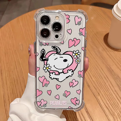 Snoopy Four Corner Anti Fall Airbag Shell Case For iPhone