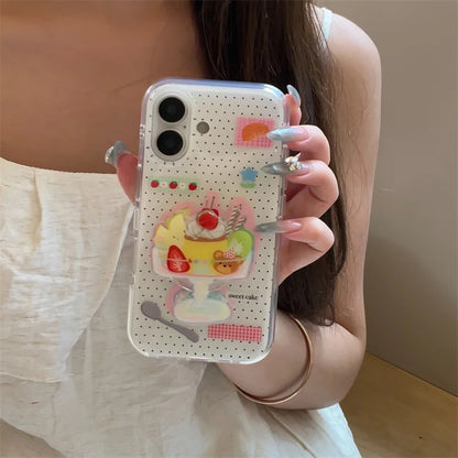 Cute Dessert Ice Cream Stand Holder Phone Case