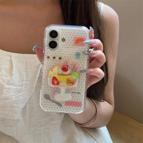 Cute Dessert Ice Cream Stand Holder Phone Case