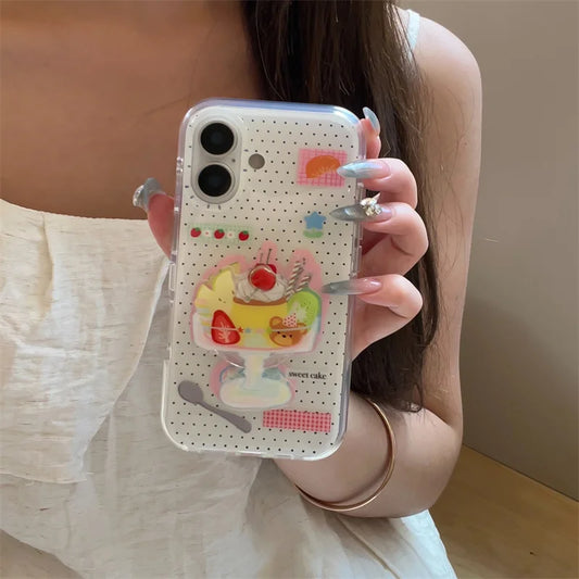 Cute Dessert Ice Cream Stand Holder Phone Case
