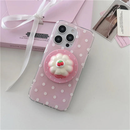 Cute Pink Polka Dot Magnetic Phone Case