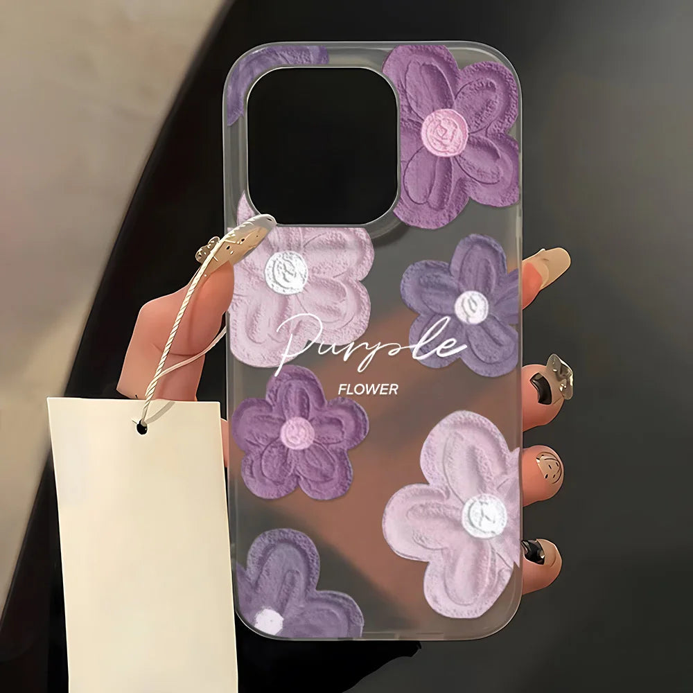 Oil Painting Flower Phone Case For iPhone