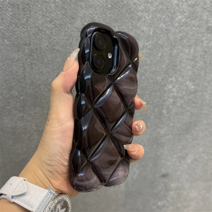 Fashion Gradient Glitter Cubes Grid Pattern Phone Case