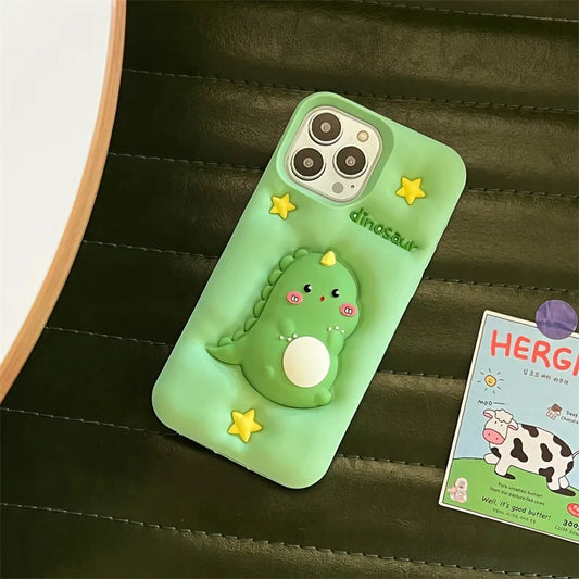 Kawaii Cartoon Dinosaur Silicone Phone Case For iPhone