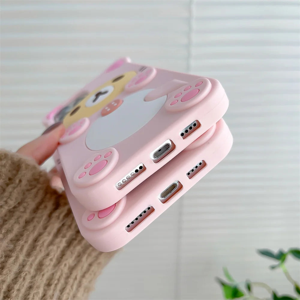 Rilakkuma Bear Kawaii Cat Silicone iPhone Case