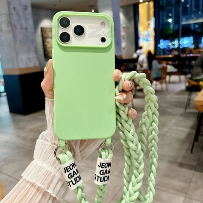 For iPhone Lanyard Case Crossbody Knit Lanyard Candy Soft Phone Cover iPhone