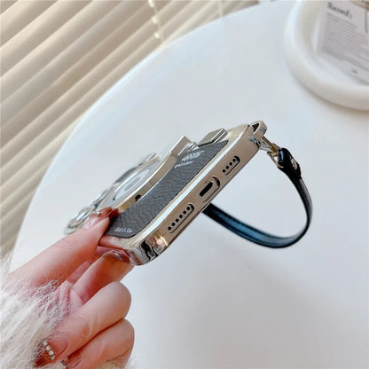 Luxury Retro Stereo Camera Hand With Lanyard Phone Case For iPhone