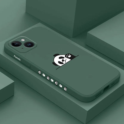 Panda Cute Label Phone Case For iPhone Silicone Cover