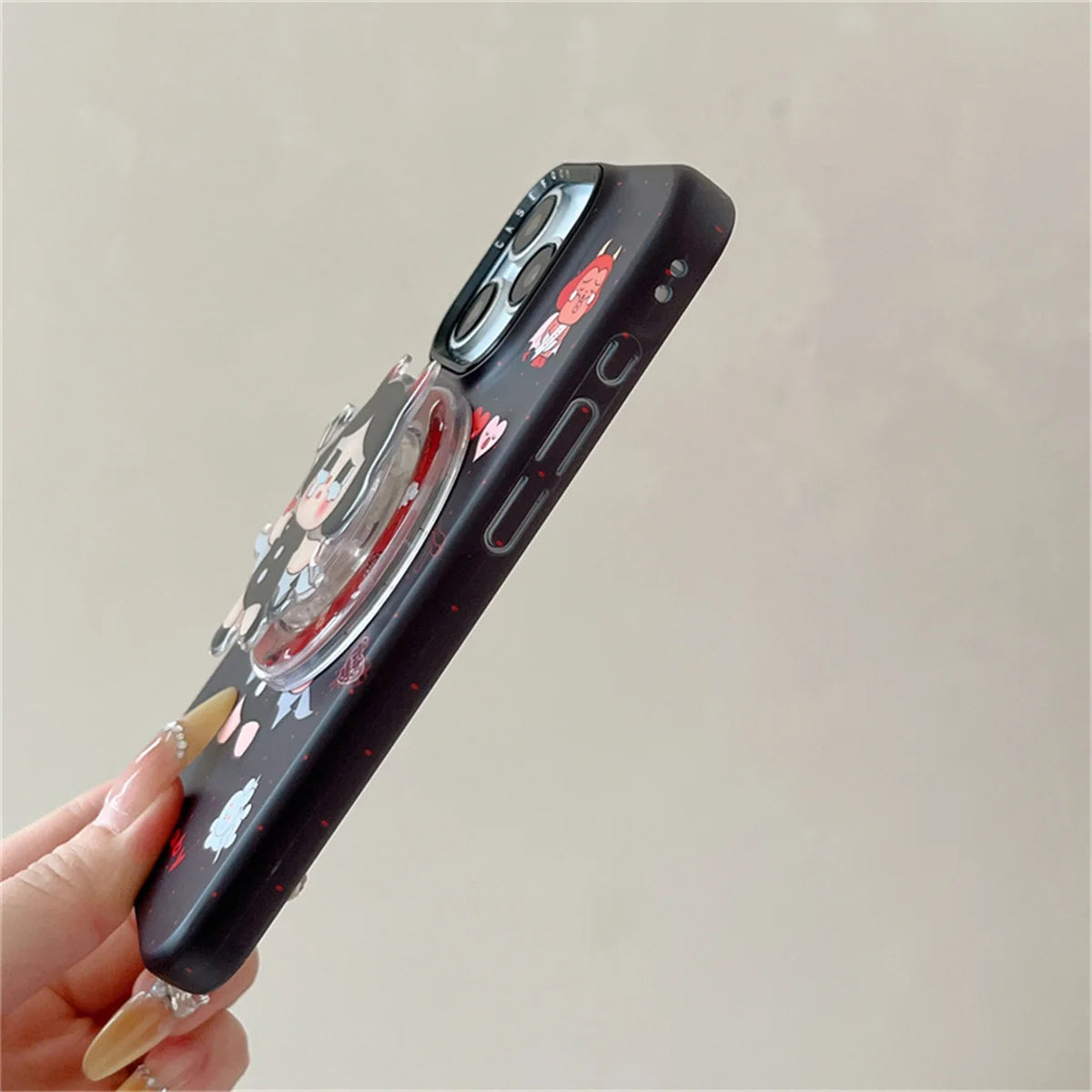 Fashion Cute Black Cry Girl Magnetic Phone Case For iPhone