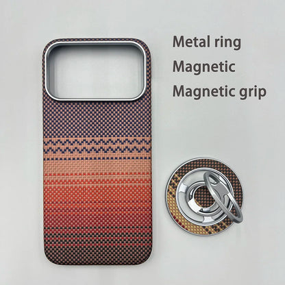 Carbon Fiber Kevlar Aramid Fiber Hard Shell Lightweight Business Black Protective Cover For iPhone