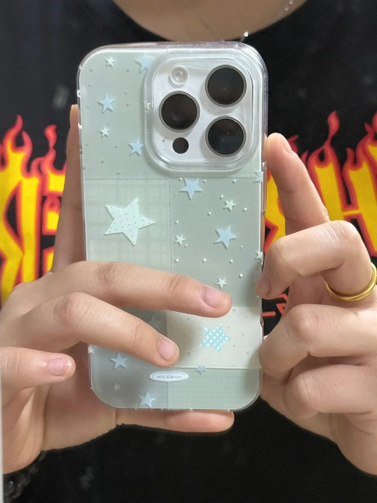 Kawaii Cartoon Blue Star Phone Case For iPhone – Korean INS Style