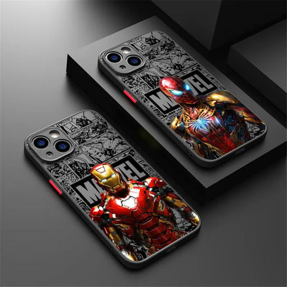 Marvel Spiderman Ironman Comic Phone Case For iPhone