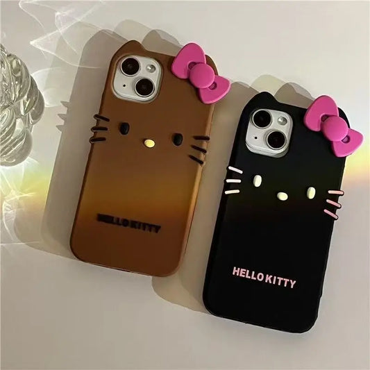 Simple Kitty Cat Silicone Soft Phone Case For iPhone