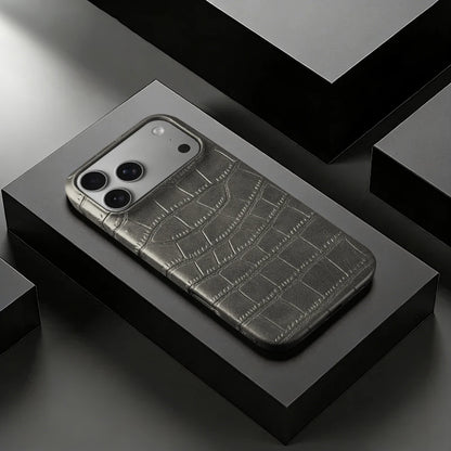 Premium Crocodile Leather Case For iPhone Back Cover