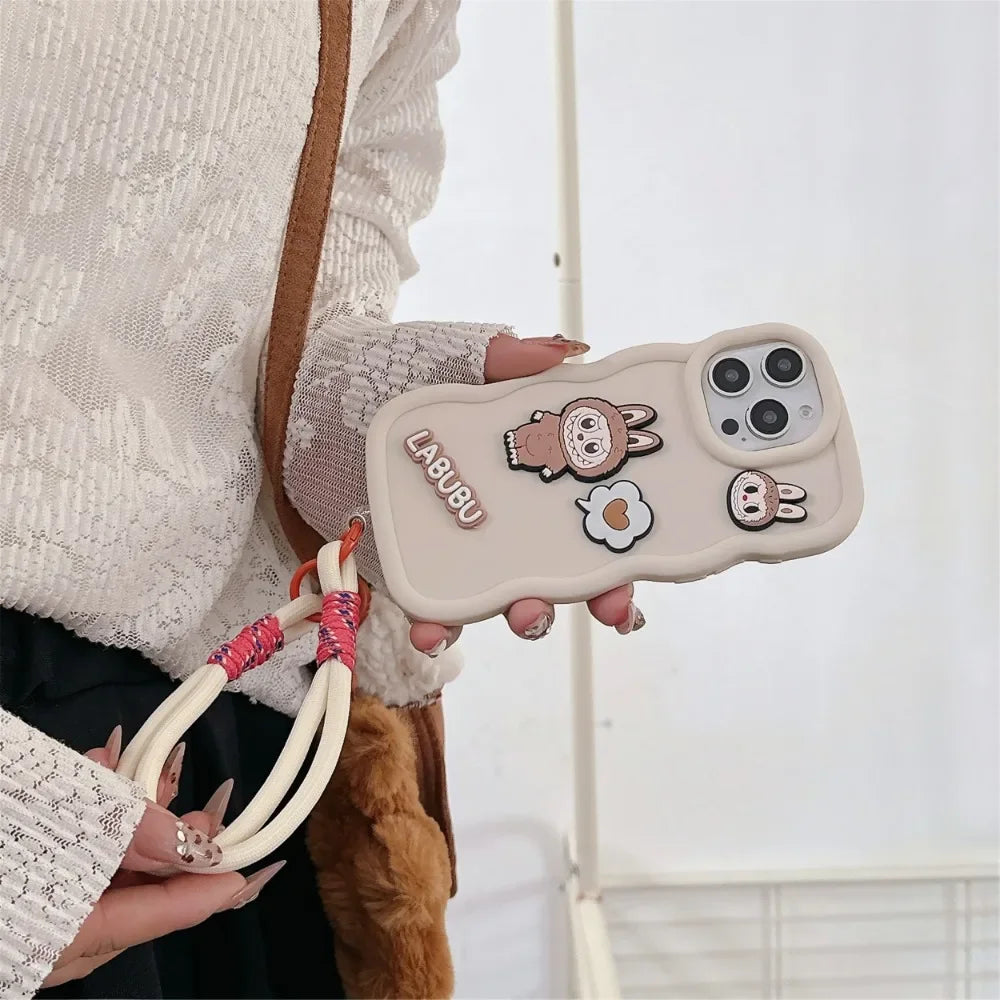 Wrist Strap Cartoon Cloth Lala Phone Case For iPhone