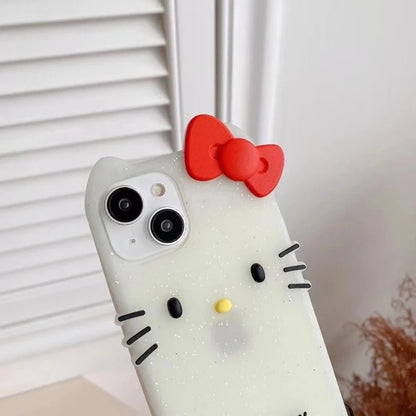 Simple Kitty Cat Silicone Soft Phone Case For iPhone