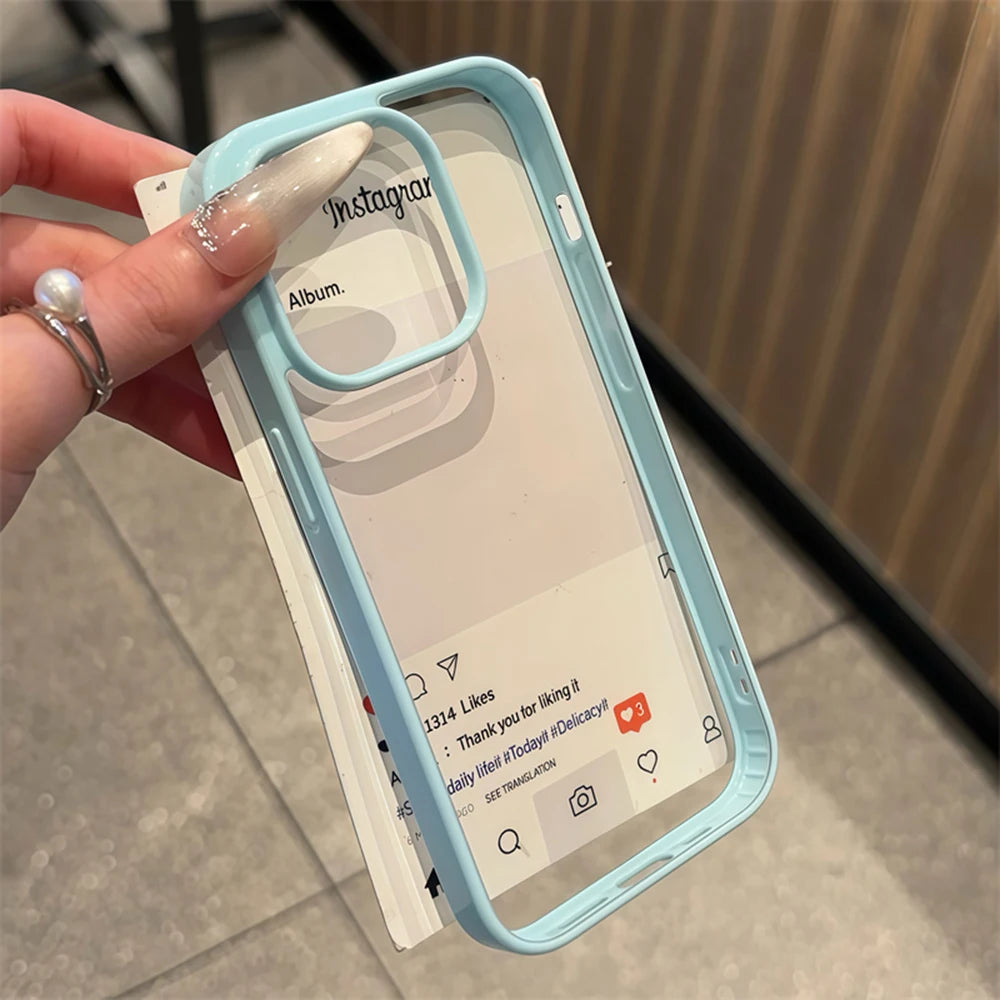 Luxury Clear Candy Color Case For iPhone Clear Acrylic Bumper Protection Cases Cover