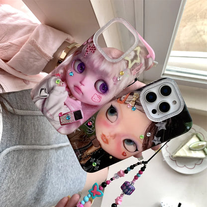 New Cute Cartoon Pink Little Girl Phone Case For iPhone