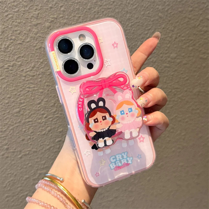 Kawaii Cartoon Cry Girl Magnetic Phone Case For iPhone