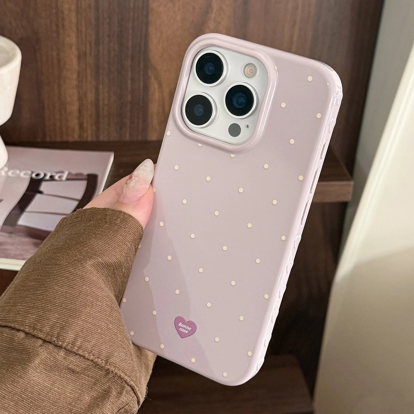 Korean Full Screen Candy Colors Polka Dot Soft Phone Case For iPhone