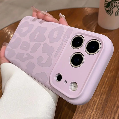Leopard Liquid Silicone Camera Lens Protective Phone Case For iPhone