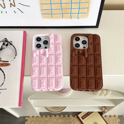 3D Chocolate Ice Cream Mickey Phone Case Funny Soft Silicone Cover