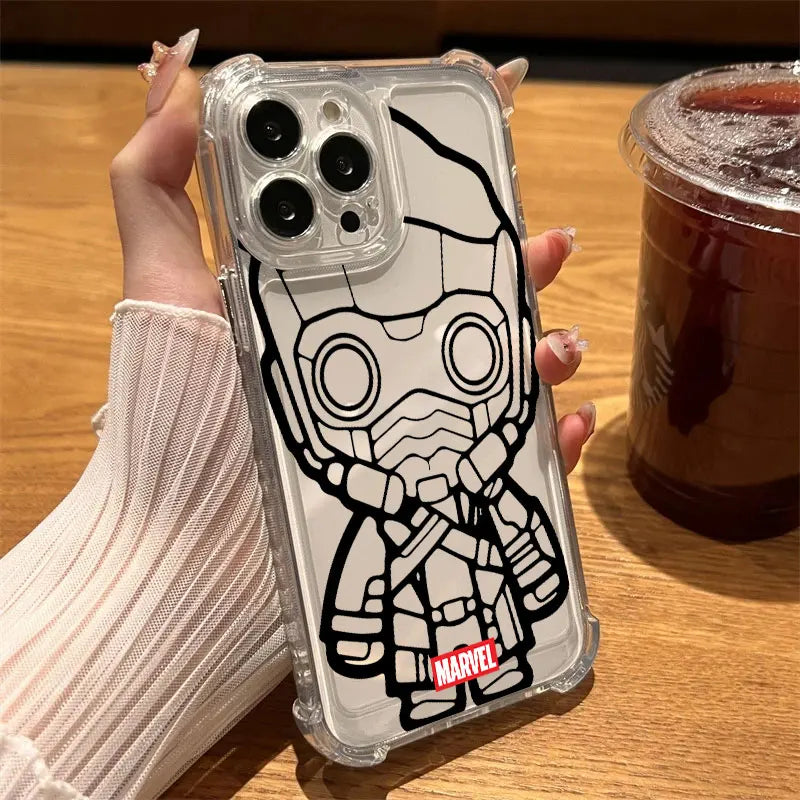 Marvel Groot Ironman Loki Art Clear Case For iPhone