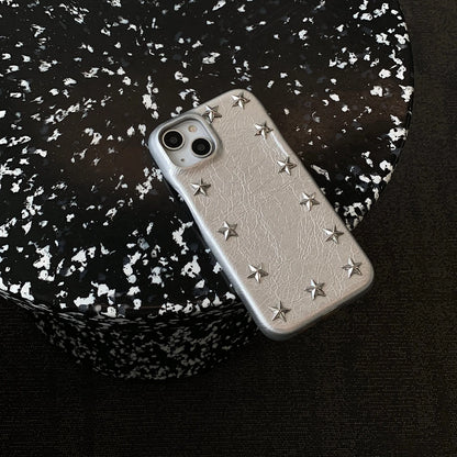 Cowboy Metal Star Leather Shockproof Case For iPhone