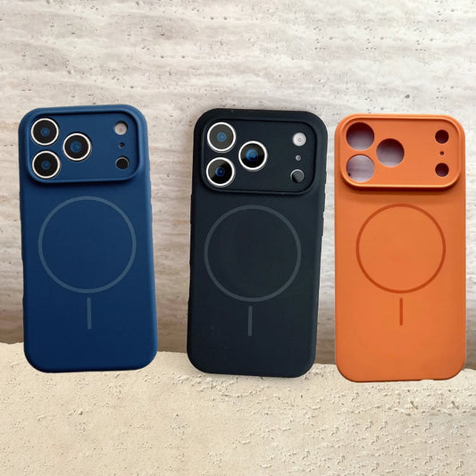 For Magsafe Magnetic Wireless Charging Solid Color Silicone Phone Case For iPhone