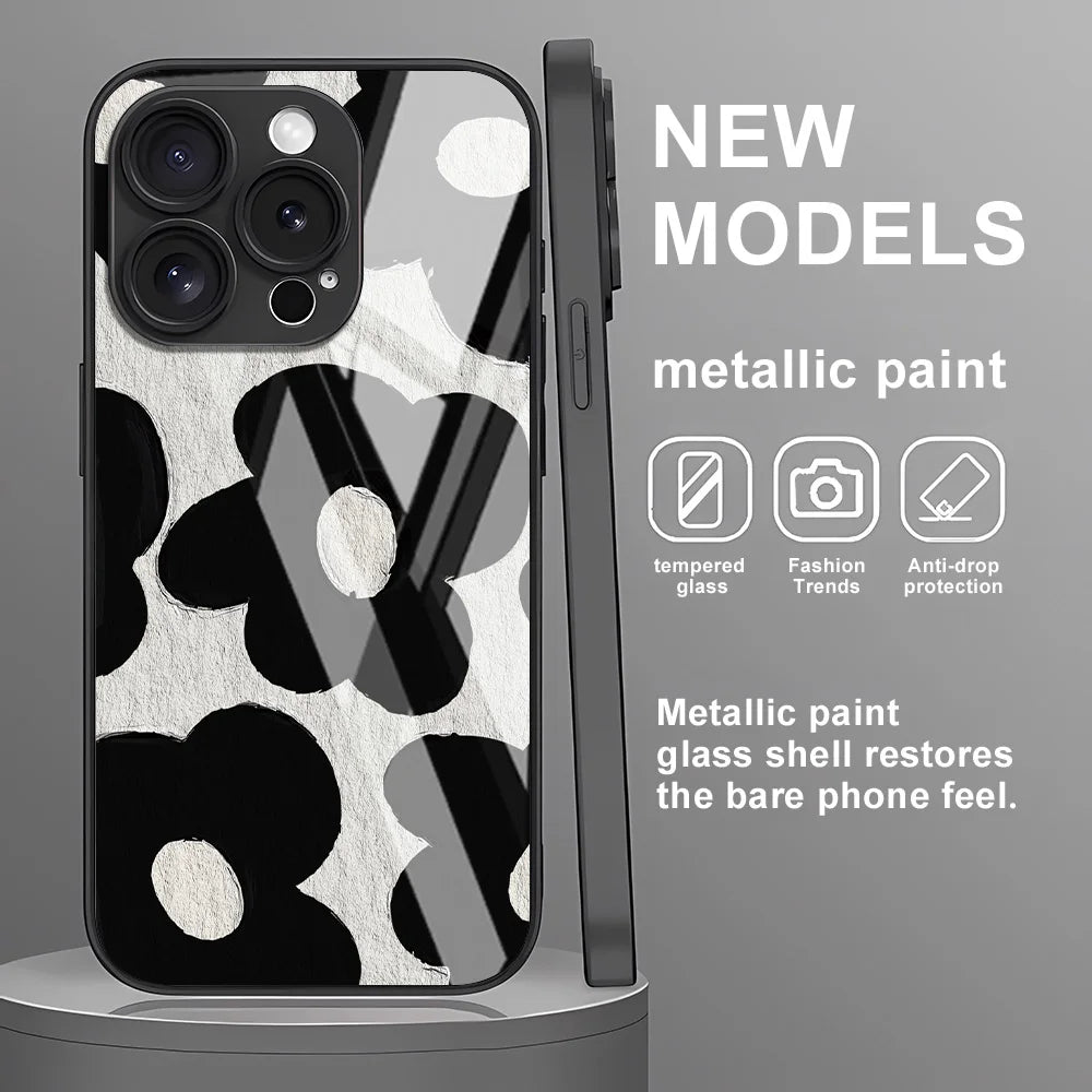 Black Flower Phone Case For iPhone