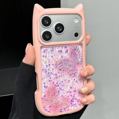 Glitter Drip Glue Butterfly Cover For iPhone